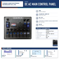 Panneau de commande principal DC AC avec interrupteurs combinés, LED bleue, pour bateau et voiture, avec voltmètre