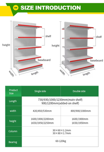 Étagères de supermarché roses directes d'usine, présentoirs métalliques robustes avec dos perforé et <span class=keywords><strong>armoire</strong></span> - Product Image 4