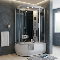Cabine de douche numérique en forme de U avec pieds réglables, cabine de douche intelligente pour salle de bain de maison de retraite