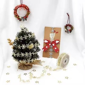 Pita dekorasi pohon Natal 10 m, pita renda kepingan salju, pita kain potong renda untuk kerajinan jahit, dekorasi pohon Natal pernikahan - Product Image 6