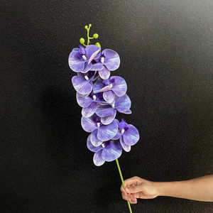 Vente en gros de 9 têtes <span class=keywords><strong>d</strong></span>'orchidées artificielles Phalaenopsis en impression 3D, orchidées au toucher réel, fleurs <span class=keywords><strong>d</strong></span>écoratives pour mariage - Product Image 3