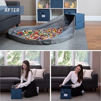 Cube jouet stockage tapis de jeu pour enfants empilable et pliable Cubby boîte organisateur de jouets bacs de rangement avec couvercle pour chambre d'enfant