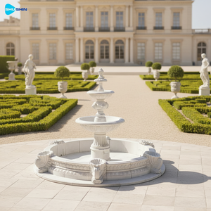 Fontaine en marbre de <span class=keywords><strong>Versailles</strong></span> à étages en marbre statuaire blanc, sculptée à la main, fontaine de cour en marbre naturel - Product Image 1