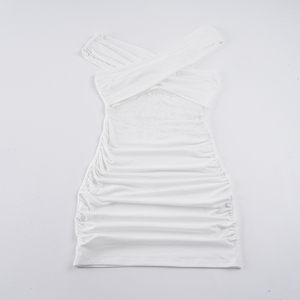 Vestido Mini Bodycon de Mujer con Hombros Descubiertos y Encaje, Sexy, Sin Espalda, Cruzado y Fruncido, para Fiesta, Club, Elegante, para Salir de Noche en Verano - Product Image 6