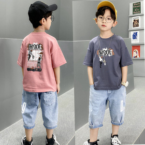 Classic Check Boys Lounge Pants di alta qualità Summer Letter Plaid Pocket T Shirt Shorts Kids Riding Suit For Classic Boys Jeans - Product Image 6