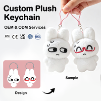Porte-clés en peluche personnalisé, jouets en peluche lapin, breloque en peluche douce sur mesure, vente en gros, jouets en peluche lapin de Pâques pour enfants