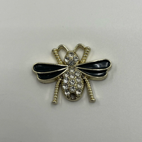 Breloques en métal en forme d'abeille avec perles et strass, anti-corrosion, fourniture en gros de composants pour accessoires de mode et vêtements