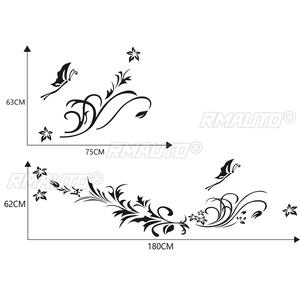 Lot de 3 autocollants décoratifs pour capot moteur de voiture, motif papillon et fleur, grands graphismes - Product Image 6