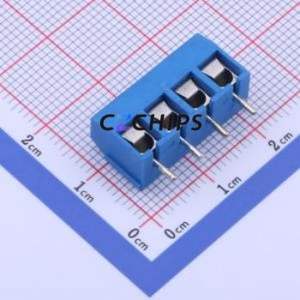 JL301-50004U01 Screw Terminal Block Through hole Component (THT),P=5mm Connector 1x4P 5mm Blue Through Hole - Product Image 2