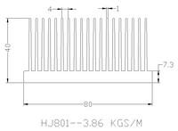 Dissipateur thermique en aluminium 80(L)*40(H)*120(Prof)mm, dissipateur thermique Peltier, refroidisseur thermoélectrique en aluminium