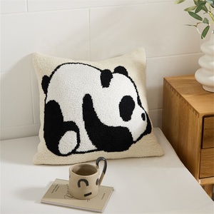 Cute Cartoon Chinese Unique <strong>Panda</strong> Microfiber Knitted <strong>Cushion</strong> Cover Soft Pillow Case 100% Polyester Home Decor XXM - Product Image 4