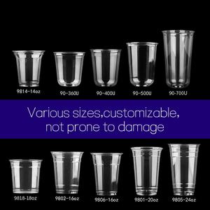 Atacado Personalizado Impressão Do Logotipo Vasos Plsticos Con Tapa Domo Transparente Helado Verre En Plastique Suco De Plástico Baixo Preço - Product Image 3