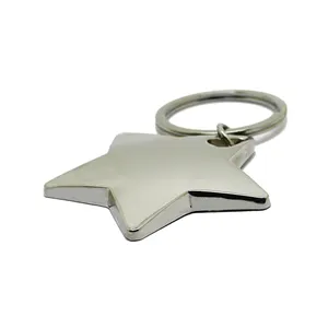 Manufacture Custom Design Logo Blank Metal Key Holder Chain Star Keyring Keychain