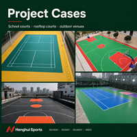 Revêtement de sol antidérapant en silicone élastique PU, absorption des chocs, respectueux de l'environnement, terrain de sport extérieur, terrain de basket-ball, terrain de pickleball, terrain de badminton