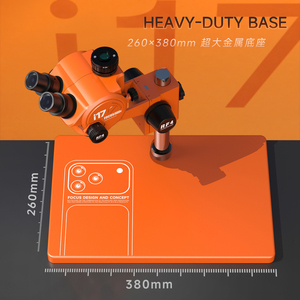 RF4 I17 Orange Edition <strong>Trinocular</strong> Stereo <strong>Microscope</strong> 7X-50X Zoom Big Base Phone PCB Repair <strong>Inspection</strong> Tool Kit - Product Image 6