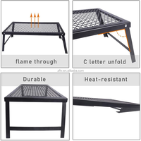 Vente d'usine en plein air Commercial rectangulaire pliant charbon de bois fumeur barbecue Grill Portable BBQ