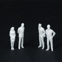 Figurines humaines miniatures en plastique blanc non peintes pour modèle architectural DIY