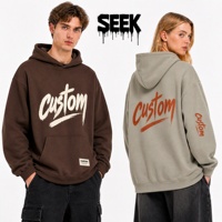 Sweat à capuche avec poche kangourou, 380 GSM, molleton lourd en coton, pour hommes, coupe oversize, pour les marques de vêtements, impression personnalisée, fournisseur SEEK