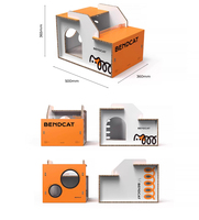 Großhandel Orange Geschenkverpackung Wellpappe-Box Hausförmige Verpackung Katzen-Kratzbaum Karton Katzenhaus
