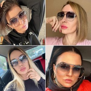 Nuevas Gafas de Sol Grandes sin Marco, de Aviador, Modernas, Metálicas, con Logotipo Personalizado, Lentes Degradadas, para Hombre y Mujer - Product Image 4