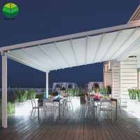 Toit en tissu Pergola motorisée Pergola extérieure rétractable Pergola électrique en PVC d'usine avec capteur de pluie