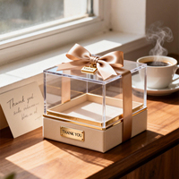 Boîte cadeau moderne en acrylique transparent avec couvercle, conteneur de présentation multifonctionnel en acrylique pour le rangement des cadeaux