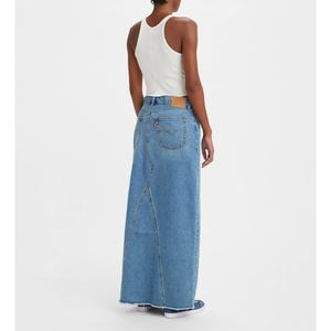 Jupe sur mesure pour femmes, coton de haute qualité, denim bleu délavé vintage, jupe longue pour femmes - Product Image 5