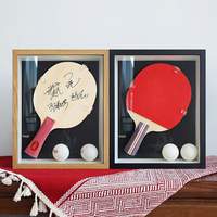 Raquette de ping-pong de table écologique et durable vitrine en bois boîte d'ombre motif animal fleur verre plastique papier mural