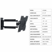 DMP LCD2802 Dudukan TV Dinding Full Motion untuk Monitor 13-37 Inch Layar LCD VESA 200x200 Maks Aluminium Putar Miring Ekstensi