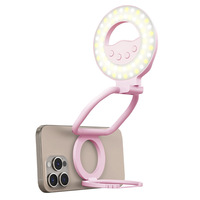 Statif Ponsel dengan Lampu Cincin Magnetik dan Tripod Selfie LED, Kompatibel dengan Lampu Bar Magnetik, Penyangga Smartphone untuk iPhone Samsung