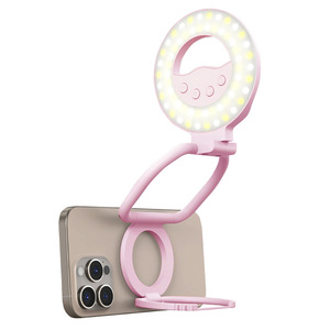 Support de téléphone magnétique avec anneau lumineux LED et trépied pour selfies, compatible avec les barres lumineuses magnétiques, support pour smartphone pour <span class=keywords><strong>iPhone</strong></span> Samsung - Product Image 2