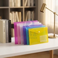 Transparent PP plastique A4 sac étanche dossier pour école bureau lettre taille bouton pression fermeture bureau papeterie approvisionnement