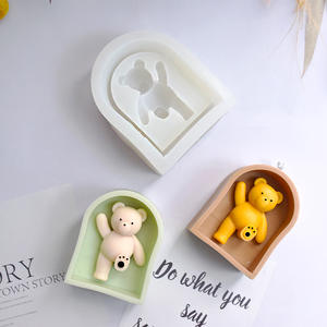 <span class=keywords><strong>Moule</strong></span> en <span class=keywords><strong>silicone</strong></span> DIY pour ours qui fait la danse, pose mignonne pour l'artisanat en résine, bougies, <span class=keywords><strong>moule</strong></span> pour ours qui fait le karaté - Product Image 3