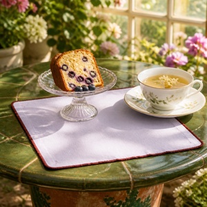 Ensemble de sets de table en coton uni 40x60cm, style simple pour la décoration de table, lavable en machine - Product Image 4