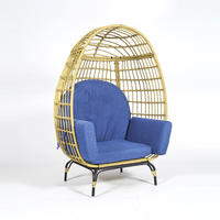 Paris Cafe Parisian Bistro Canapé Rotin Chaise Rotin double Oeuf Jardin Patio Chaise Out Door Intérieur avec support parasol