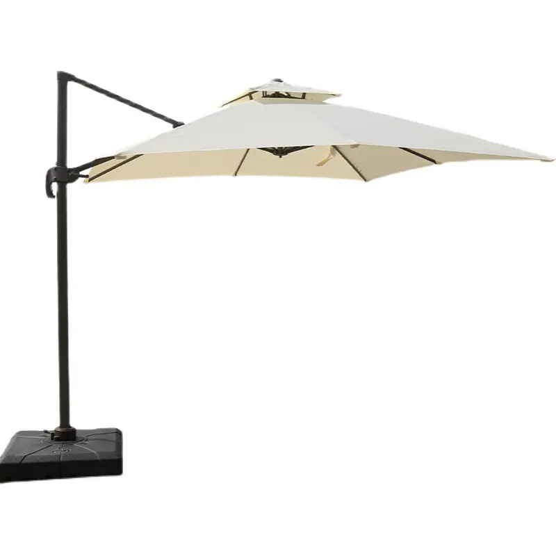 Payung aluminium 3.5x3.5m, payung ma pisang pasar taman teras kantilever luar ruangan dengan payung putar dan miring