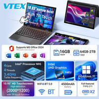 10.95 pouces Yoga ordinateur portable 2K IPS panneau LPDDR5 16GB N95 petit quantité minimale de commande Ultra léger personnel Portable ordinateur portable écran tactile ordinateur portable