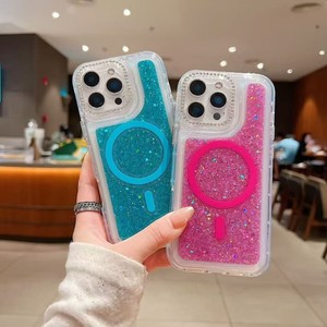 Fashion girls design diamond camera frame glitter magnetic phone <b>case</b> for iPhone 11 16E 17Air factory wholesale back cover - Product Image 2