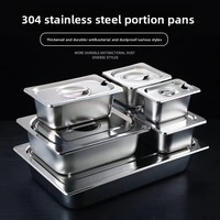 Bac Gastronorm GN en Acier Inoxydable 304 avec Couvercle pour Hôtels, Buffets, Traiteurs, Bain-Marie et Plats Chauds