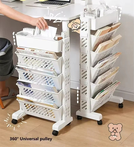 Storage Rack Bookshelf <b>Table</b> Side Wheels Rack Removable Floor Multi Dormitory <b>Table</b> Side Storages <b>Basket</b> Storage Racks - Product Image 4