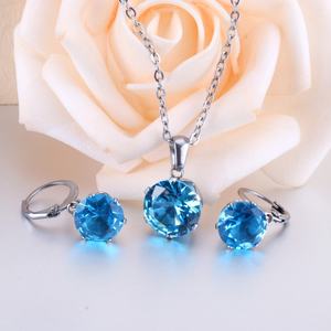 Ensemble de bijoux en acier inoxydable plaqué or 18 carats de luxe, zircon coloré en gros, pour femmes - Product Image 5