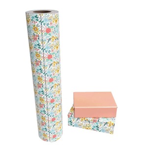 Floral Pattern Recyclable Art <b>Paper</b> <b>Roll</b> 100GSM Coated Digital Printing Eco-Friendly Gift <b>Wrap</b> Double Side Wood Pulp - Product Image 3