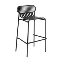 Ensemble de table et chaises modernes pour balcon commercial, mobilier de café et bar décontracté en fer forgé à trois pièces, à pieds hauts, pour cour et extérieur