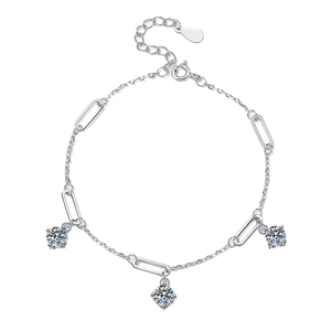 Korean Version S925 <b>Sterling</b> <b>Silver</b> <b>Bracelet</b> for Women Wild Niche D Colour Moissanite <b>Bangle</b> - Product Image 4