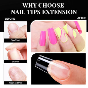 BORN PRETTY - <span class=keywords><strong>Uñas</strong></span> Postizas Profesionales de Cobertura Total, <span class=keywords><strong>Cortas</strong></span>, Forma Ataúd, Almendradas, Cuadradas, Transparentes, de Acrílico ABS, Puntas de Gel Suave, 550 Unidades, Venta al por Mayor - Product Image 5