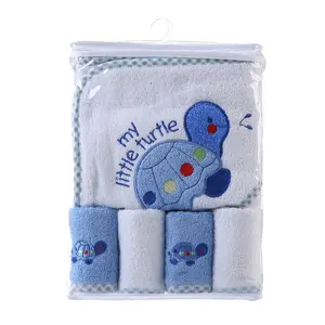 Cartoon 100% cotton baby bath towel Custom brand LOGO funny cute turtle design soft bamboo baby hooded towel