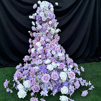 Mur de fleurs artificielles en soie faites à la main, effet cascade, pour centres commerciaux et décorations de Noël extérieures – Vente en gros