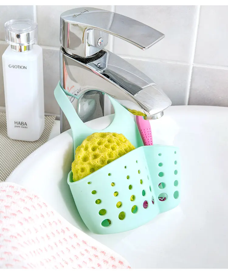 Sink Drain Rack Shelf Sponge Storage Holder Hang Sink Basket Bag Soap Dish Drainer Kitchen Organizer Gadget Bathroom Accessories