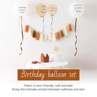 Guirlande personnalisée faite à la main style bohème pour le premier anniversaire de bébé, bannière à pompons en feutre, décorations en bois pour chaise haute, ensemble de décoration pour fête d'anniversaire