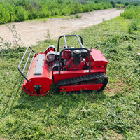 Tondeuse à fléaux diesel sur chenilles 800 mm 1000 mm 1200 mm, qualité industrielle, coupe-herbe sans fil, moteur 192 cm³, télécommandée